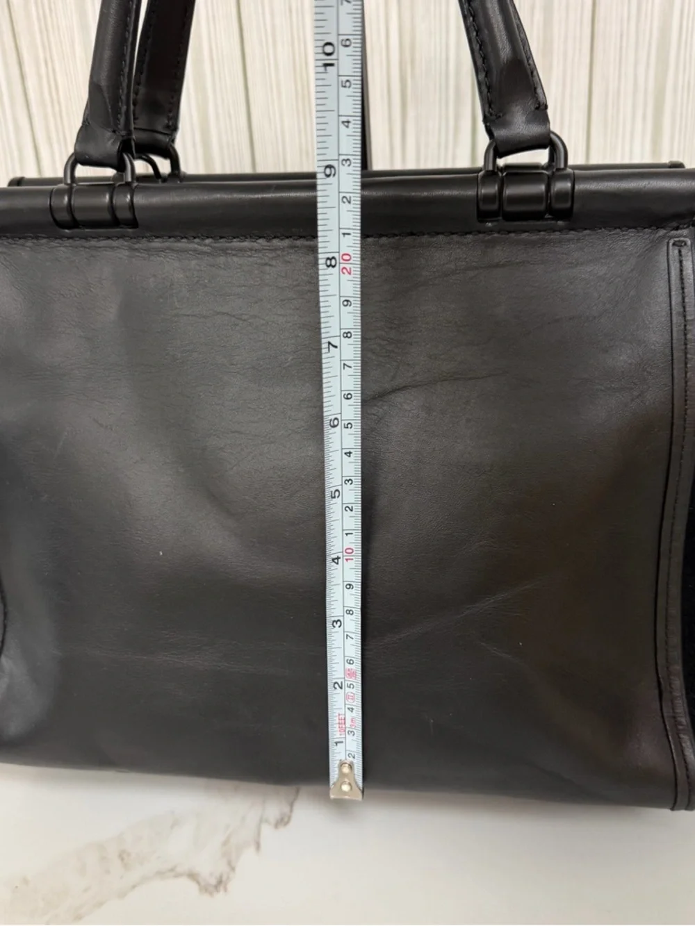 Coach Black Leather & Suede Satchel Top Handle Bag Turnlock Crossbody Purse